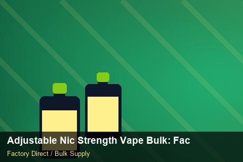 Adjustable Nic Strength Vape Bulk — Adjustable Nic Strength Vape Bulk: Factory Direct Quote — for US Distributors photo 1