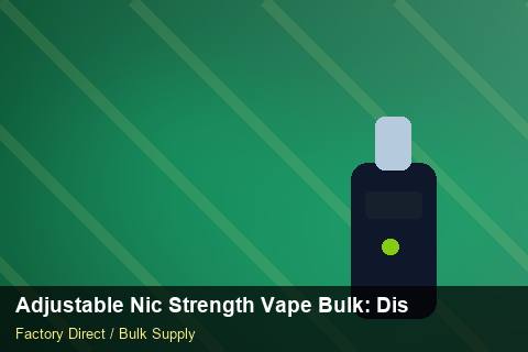 Adjustable Nic Strength Vape Bulk — Adjustable Nic Strength Vape Bulk: Distribution Channels — for EU Chains photo 1