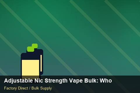 Adjustable Nic Strength Vape Bulk — Adjustable Nic Strength Vape Bulk: Wholesale Price — Beginner Notes photo 2