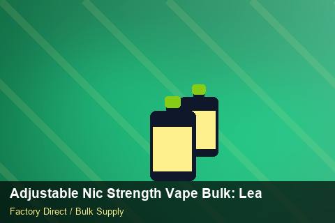 Adjustable Nic Strength Vape Bulk — Adjustable Nic Strength Vape Bulk: Lead Time & MOQ — Factory Audit photo 1