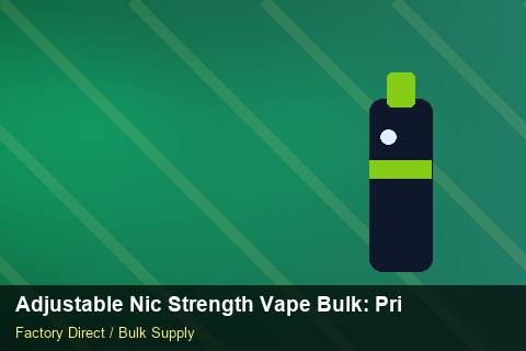 Adjustable Nic Strength Vape Bulk — Adjustable Nic Strength Vape Bulk: Private Label Options — Batch Traceability photo 1