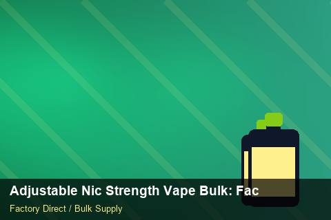 Adjustable Nic Strength Vape Bulk — Adjustable Nic Strength Vape Bulk: Factory Direct Quote — Replacement Policy photo 1