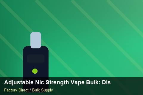 Adjustable Nic Strength Vape Bulk — Adjustable Nic Strength Vape Bulk: Distribution Channels — Promotional Pricing photo 1