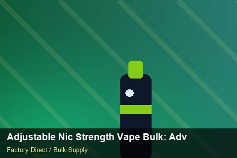 Adjustable Nic Strength Vape Bulk — Adjustable Nic Strength Vape Bulk: Advanced Sourcing — Loyalty Programmes photo 1