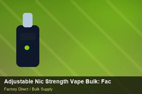 Adjustable Nic Strength Vape Bulk — Adjustable Nic Strength Vape Bulk: Factory Audit Report — Distributor Margins photo 1