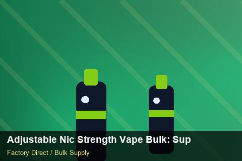 Adjustable Nic Strength Vape Bulk — Adjustable Nic Strength Vape Bulk: Supplier Vetting — SKU Rationalisation photo 1