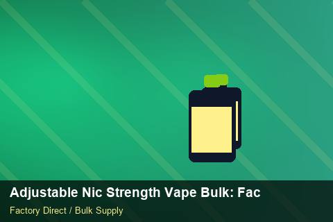 Adjustable Nic Strength Vape Bulk — Adjustable Nic Strength Vape Bulk: Factory Direct Quote — Recyclable Materials photo 1
