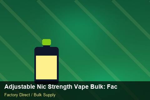 Adjustable Nic Strength Vape Bulk — Adjustable Nic Strength Vape Bulk: Factory Direct Quote — EPR Registration photo 1