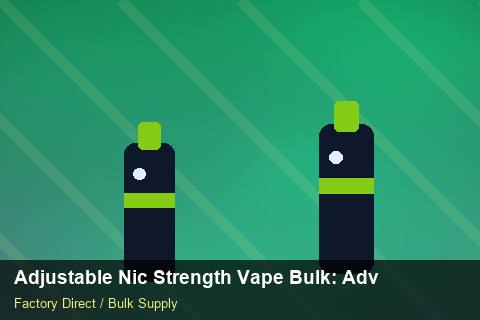 Adjustable Nic Strength Vape Bulk — Adjustable Nic Strength Vape Bulk: Advanced Sourcing — 3PL Integration photo 1