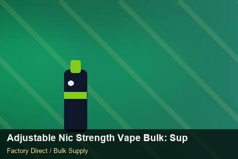 Adjustable Nic Strength Vape Bulk — Adjustable Nic Strength Vape Bulk: Supplier Vetting — API Integration photo 1