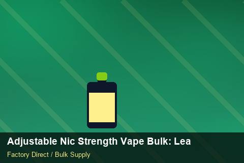 Adjustable Nic Strength Vape Bulk — Adjustable Nic Strength Vape Bulk: Lead Time & MOQ — EDI Setup photo 1
