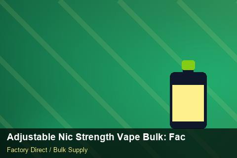 Adjustable Nic Strength Vape Bulk — Adjustable Nic Strength Vape Bulk: Factory Direct Quote — for EU Chains photo 1
