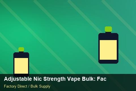 Adjustable Nic Strength Vape Bulk — Adjustable Nic Strength Vape Bulk: Factory Direct Quote — MOQ Explained photo 1